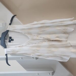 *New* White & Gold Flowy Tank Top